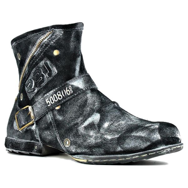 

2021 ankle fashion chukka zipper-up genuine men's handmade leather designer boots shoes sjn9, Black