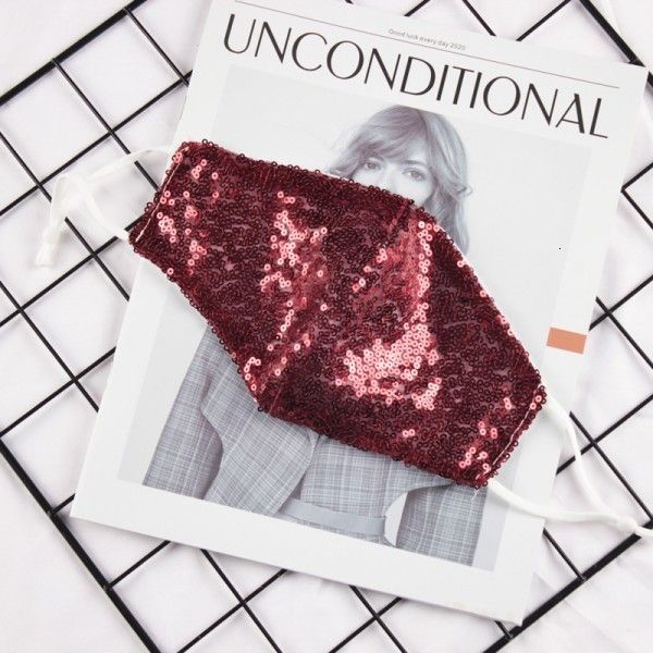 

3d factory washable shipping fashion bling reusable mask pm2.5 face shield elbow anti-dust sequins shiny mount masks 3 rouig