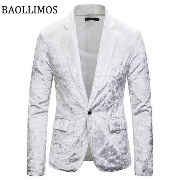 

2019 new men velour flannel blazer jacket fashion slim fit men's single button velvet casual party wedding suit jacket1, Black;brown