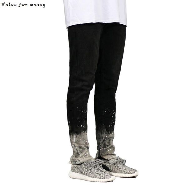 

fashion jeans men stretch zipper design dot hip hop kg-851, Blue