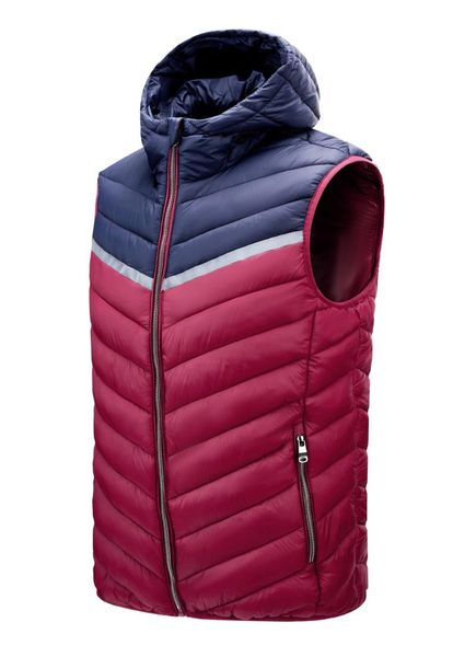 

outdoor autumn tactical fishing vest jackets men winter down hooded waistcoat male warm casual zipper patchwork hoodies overcoat, Black;white