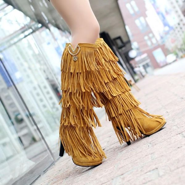 

shoes women's rubber boots booties ladies round toe thigh high heels high clogs platform rain large size mid, Black