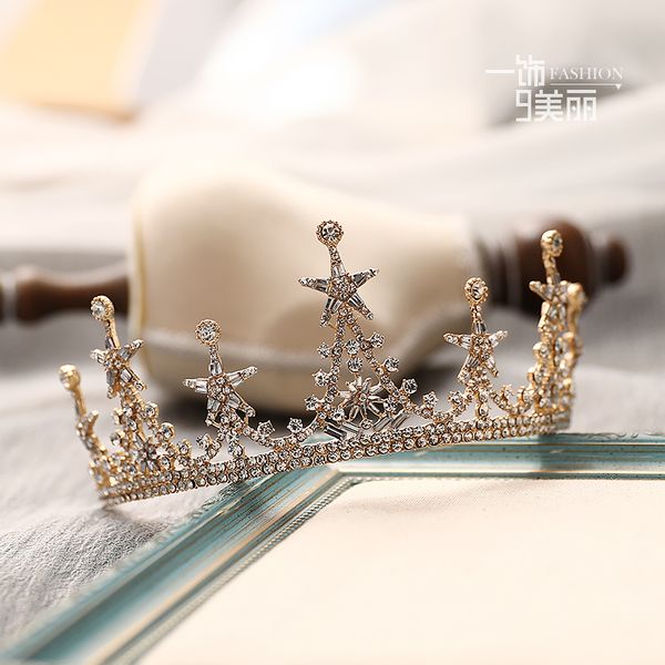 

2020 new korean dress accessories princess hair band atmosphere wedding queen crown headdress bride, Silver