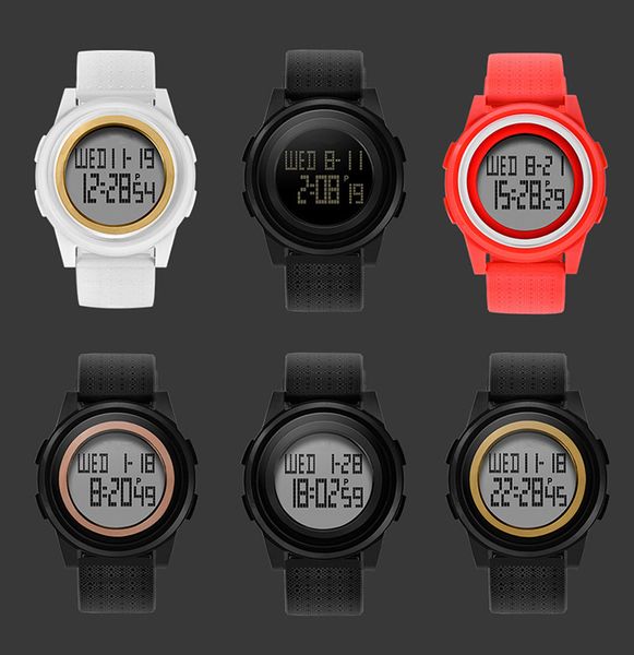 

watch fashion ladies sports wrist watch waterproof ultra-thin led digital wristwatchs new swimming diving wrist watchs automatic calendar r, Slivery;brown