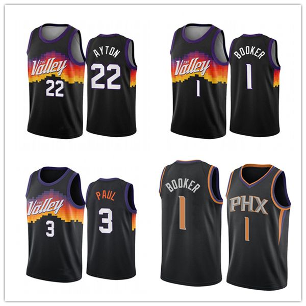 

2020 phoenix. солнце люди ncaa devin booker ricky rubio deandre ayton black city долина 2020 21 баскетбол джерси, Black;red