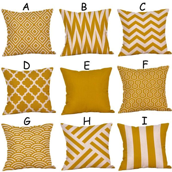 

mustarpillowcase yellow geometric autumn fall cushion cover decoration personalizeanpractical family soft sofa cushion pillow case