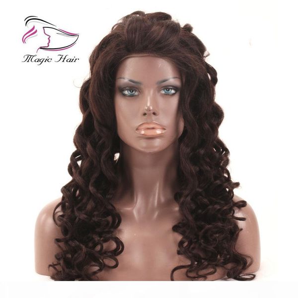 

evermagic full lace human hair wigs lace front wigs for black women malaysian remy hair curly pre-plucked with baby hair, Black;brown