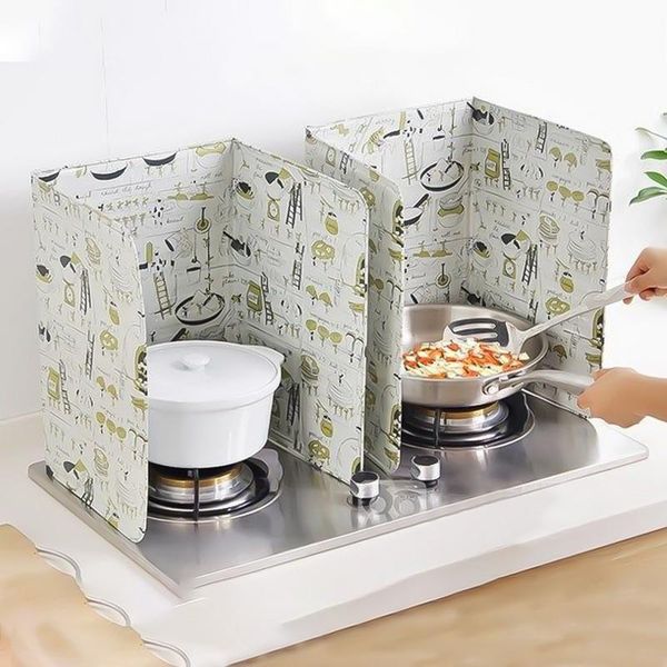 

mats & pads kitchen gadgets oil splatter screens aluminium foil plate gas stove splash proof baffle home cooking tools