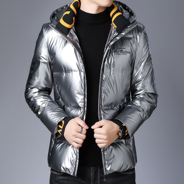 

2020 winter new shiny down jacket men's autumn and winter youth thick down jacket men's jacket quality assurance, Black