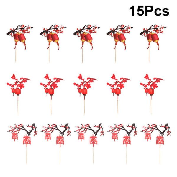 

other festive & party supplies 15pcs cake er creative chinese style delicate plum blossom exquisite decor fruit pick for spring festival