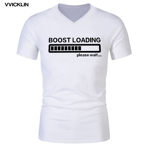 

подталкивания загрузка пожалуйста, подождите смешные печати хлопка casual v шея для мужчин 2019 лето плюс размером с коротким рукавом дизайн