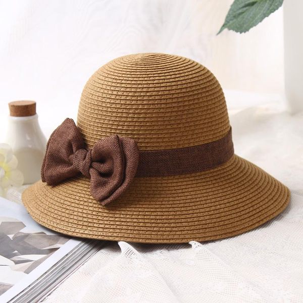 

wide brim hats bow tie fashion women lady foldable roll up sun beach straw visor hat cap, Blue;gray