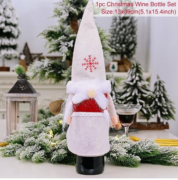

qifu санта-клаус бутылка вина обложка с рождеством украшения для дома 2019 рождественских украшений navidad natal подарки нового года 2020 j