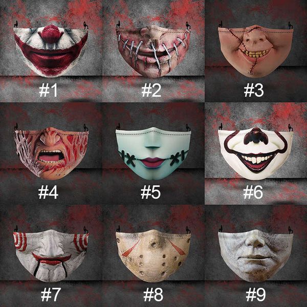 

halloween 3d skull pumpkin grimace cotton face mask designer masks reusable pm2.5 carbon washable adult