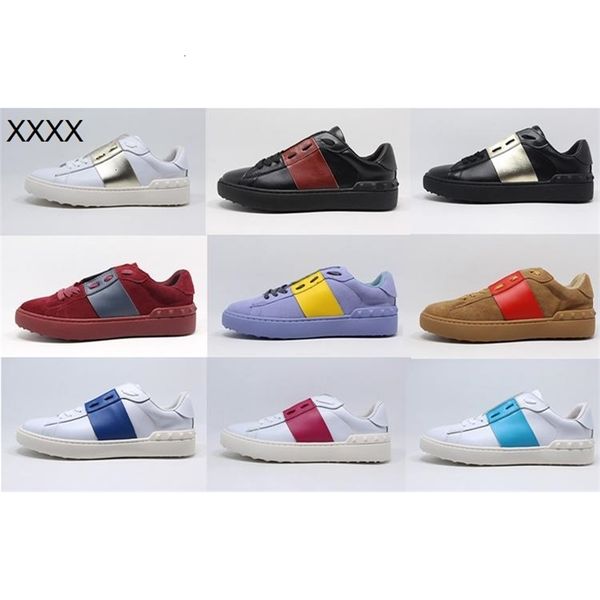 

colors genuine leather shoes luxury designer v vogue runway black red