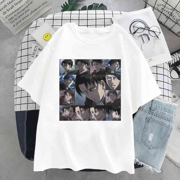 

japanese fashion anime graphic vintage kawaii attacks giant harajuku style print elegant women blouses costume clothes shirt, White