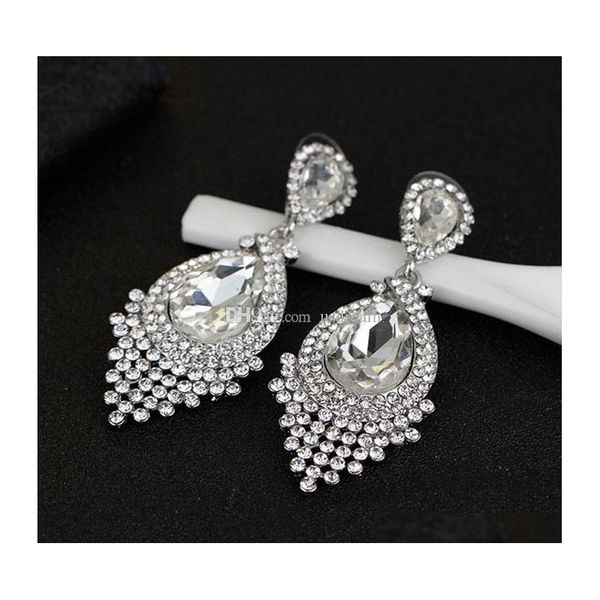 

crystal diamond tassel earrings studs tassel dangle earrings wedding fashion jewelry women earrings sqcvyc dh_seller2010, Silver