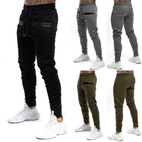 

running pants men sport long trousers tracksuit fitness workout jogger gym sweatpants male drawstring pocket pants1, Black;blue