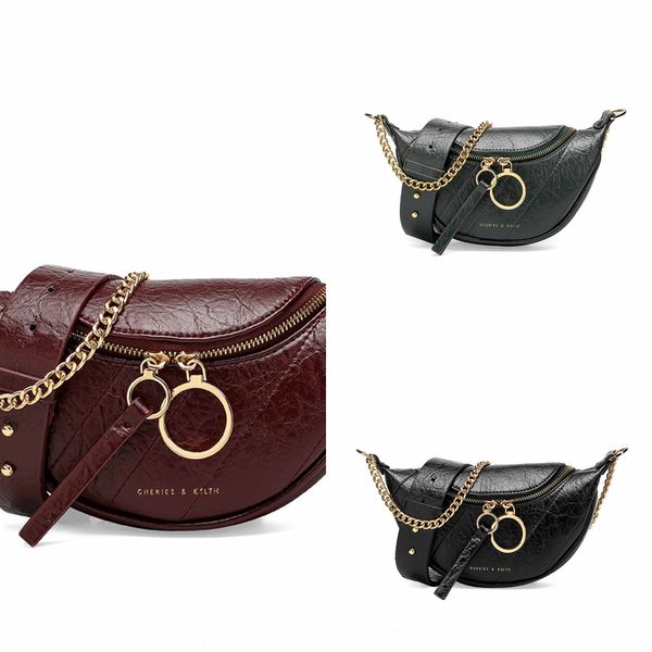 

xiaock new women's running running bag 2020 flagship store official website single shoulder crossbar chain pleated waist bag spring and