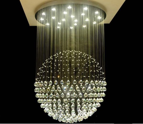 Светодиодная круглая люстра Кристалл Освещение шарового роскоши Дизайн для внутренних деко столовая гостиная гостиная гостиница