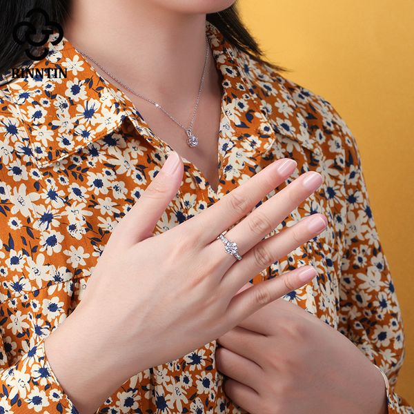 

fashion sterling silver adjustable ring simple classic six-claw ring fashion temperament ring fashion design