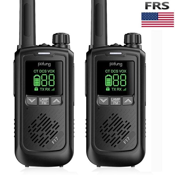 

walkie talkie 2pcs baofeng pofung bf-t17 frs two way radio license 1500mah battery rechargeable portable 22 ch vox usb char