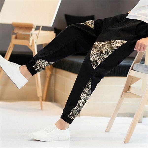 

2021 new baggy harem men's slacks of cotton loosed sweat pants from chinese runners retro sweatpants streetwear plus size 4xl 5xl 99to, White;black