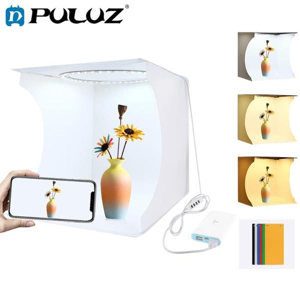 

lighting & studio accessories puluz 12*12in/31*31cm lightbox adjustable light ring led panel pography tentbox po shoot box &6 color backdrop