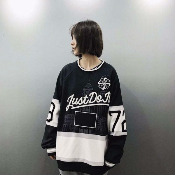 

women's hoodies neon green casual lose weight hoody sudadera mujer kpop o-neck autumn 2020 female gothic sweatshirt 1986, Black;brown