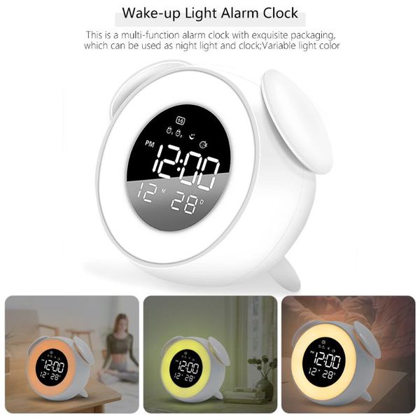 

other clocks & accessories usb electronic table alarm clock wake up light night bedroom lamp multifunction bedside