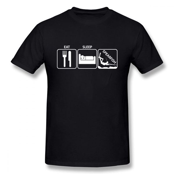 

sport eat sleep spearfishing new funny t shirt men short sleeves hip hop oversized o-neck cotton scuba diver spearfish t shirts