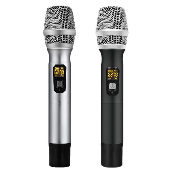 

uhf 25 channel handheld wireless microphone with mini receiver 1/4 inch output for stage/karaoke/church/party/business meeting