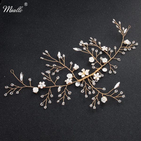 

miallo gold color flower branch headbands wedding hair accessories women bridal jewelry headpieces women tiaras, Golden;silver