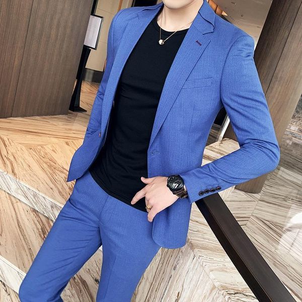 

men's suits & blazers 2021 spring autumn luxury men office blazer jacket fashion solid suit wedding dress coat casual business male s10, White;black