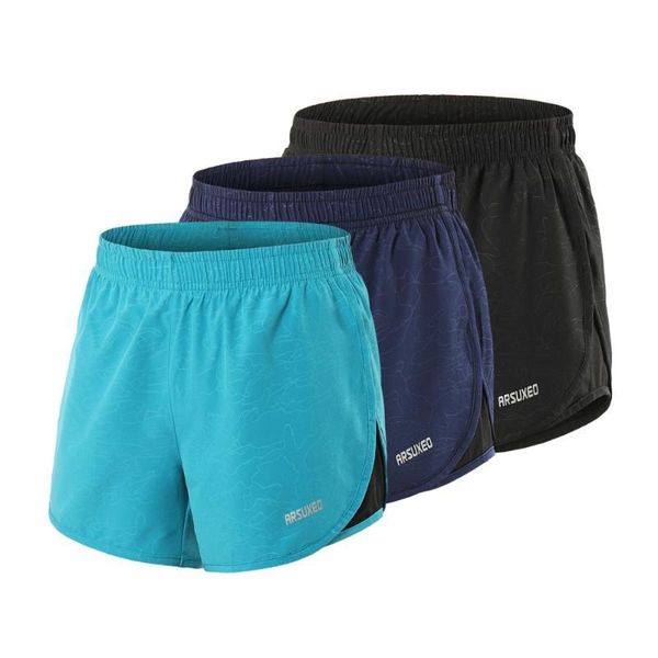 

womens running shorts yoga tights short women breathable gym double-layer side net anti-light sport short fitness gym shorts, Black;blue