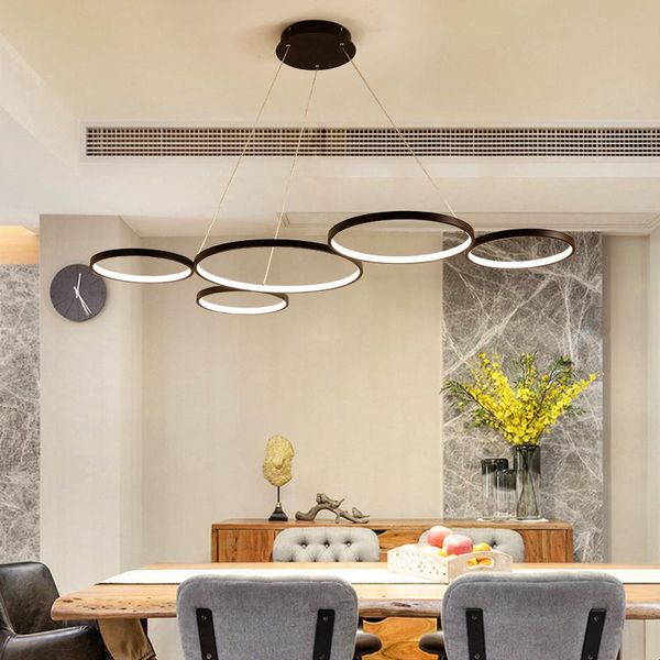 

modern led pendant lights round circle ring line hanging pendant lamps kitchen living room lighting luminaire light fixture