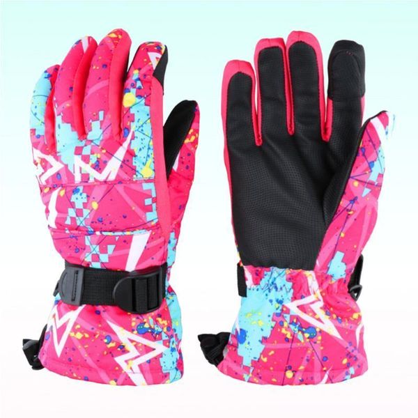 

creative outdoor ski riding graffiti pattern sports finger for mountain climbing hiking (rosy,1