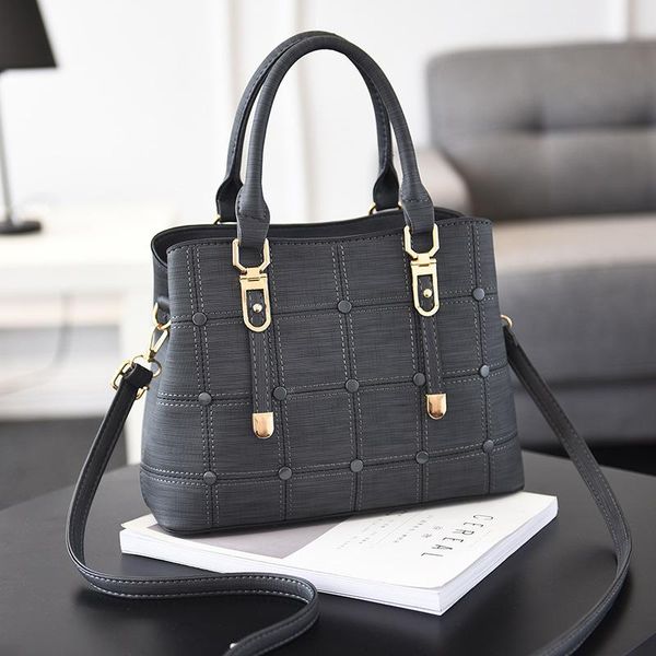 

bag women's spring and summer new pu korean button decorated check luxury handbags women designer