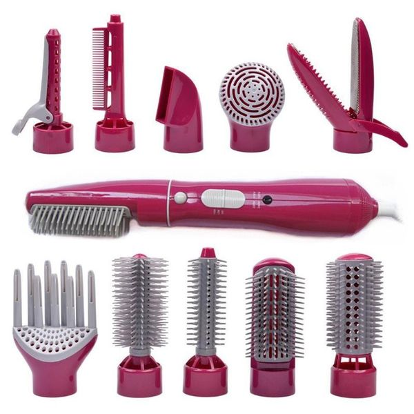 

10 in 1 multifunctional hair dryer blow dryer brush hair straightening curling brush rotating air comb