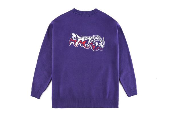 

women casual sweater classic pure purple black letter pattern womens knitted autumn winter men fashion sweater sale, White;black