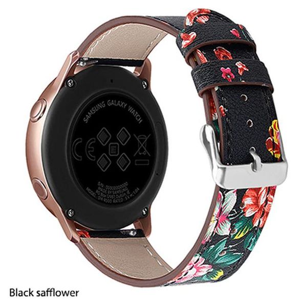

uthai 20 мм натуральная кожаная кожаная батарея для samsung galaxy watch 42mm active 2 s2 ремешок для часов быстрый релиз смотреть аксессуар, Black;brown