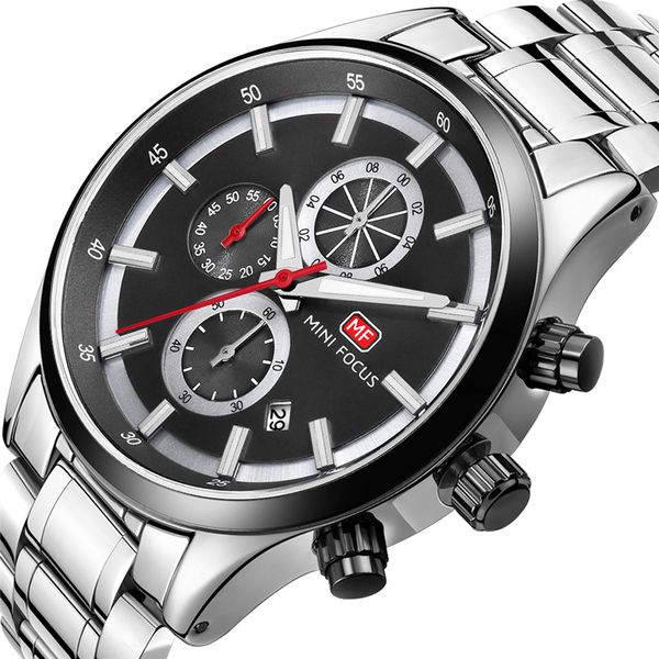 

2021 new fashion mens watches with stainless steel brand luxury sports chronograph quartz watch men relogio masculino, Slivery;brown