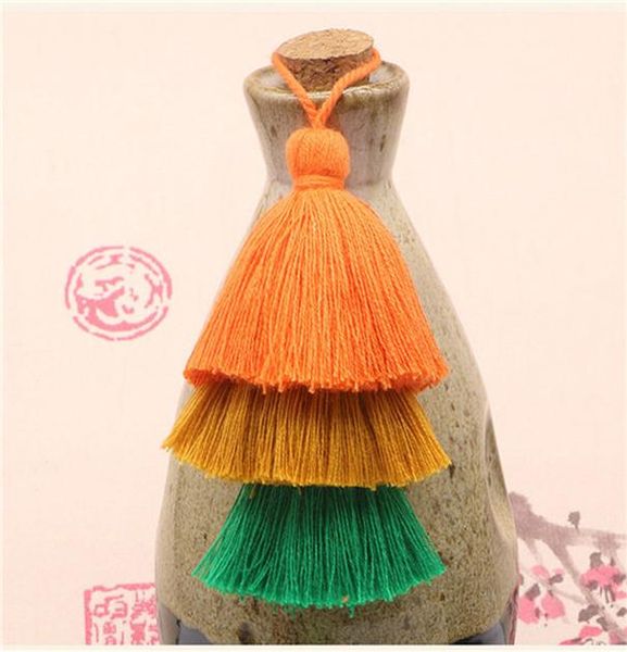 

pure cotton tassel 15cm mixed color three layer hanging rope tassel curtain pendant diy garment home decoration jewelry 1pcs h wmtnqi