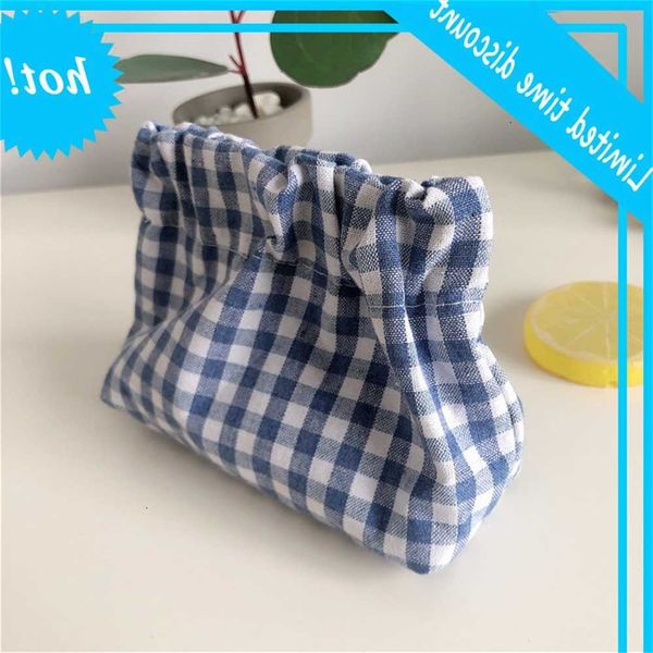 

912302 ins net red black and white check small fresh zero wallet mini cosmetic key storage mouth gold bag