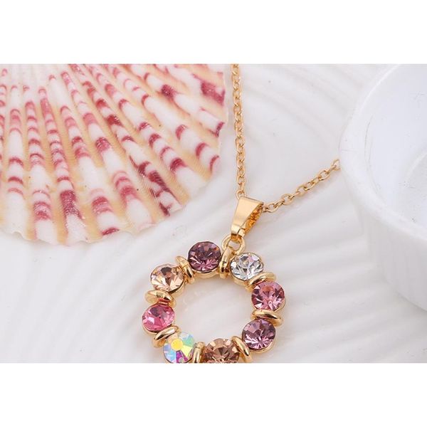

circle jewelry set europe and the united states wind colorful crystal jewelry ladies earring necklace set whol sqcsww new_dhbest, Silver
