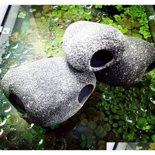 

funny aquarium fish ceramic small rock cave stones decoration for fish tank benefical accessories for cichlids existence 9ewql