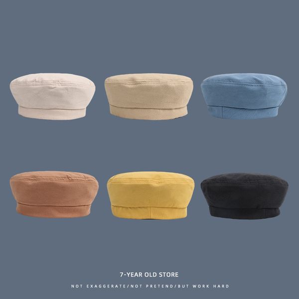 

beanie/skull caps summer breathable beret female british style fashionable hats simple octagonal hat chapeu feminino boina feminina women, Blue;gray