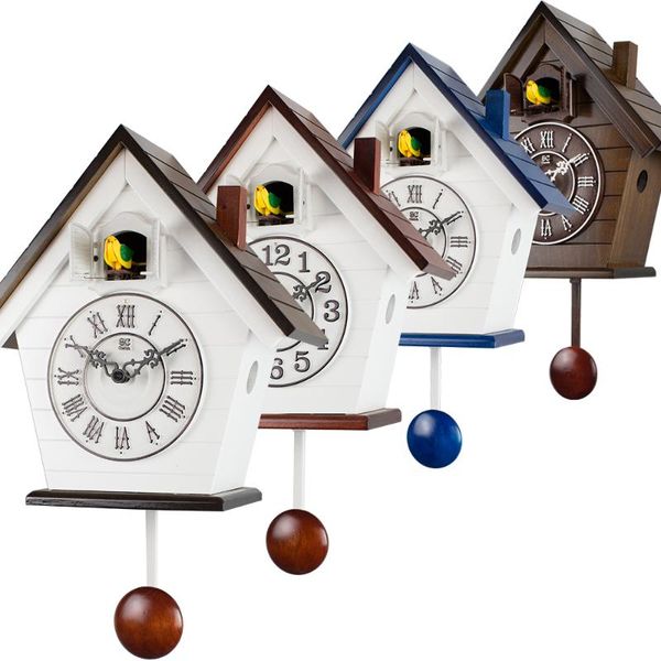 

wood cuckoo clock mechanism bird living room pendulum clock wall bell garden modern bedroom decor gift bathroom scenic 50