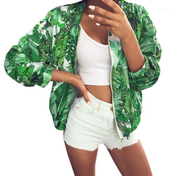 

women's jackets ostrich women's causal windbreaker lady restoring ancient ways zipper leaves print lightweight 2021 spring1, Black;brown