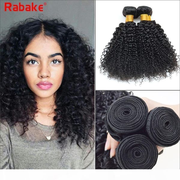 

rabake kinky curly brazilian virgin hair weave bundles 100% unprocessed curly human hair extensions 8-28inch 3 4pcs wholesale price, Black